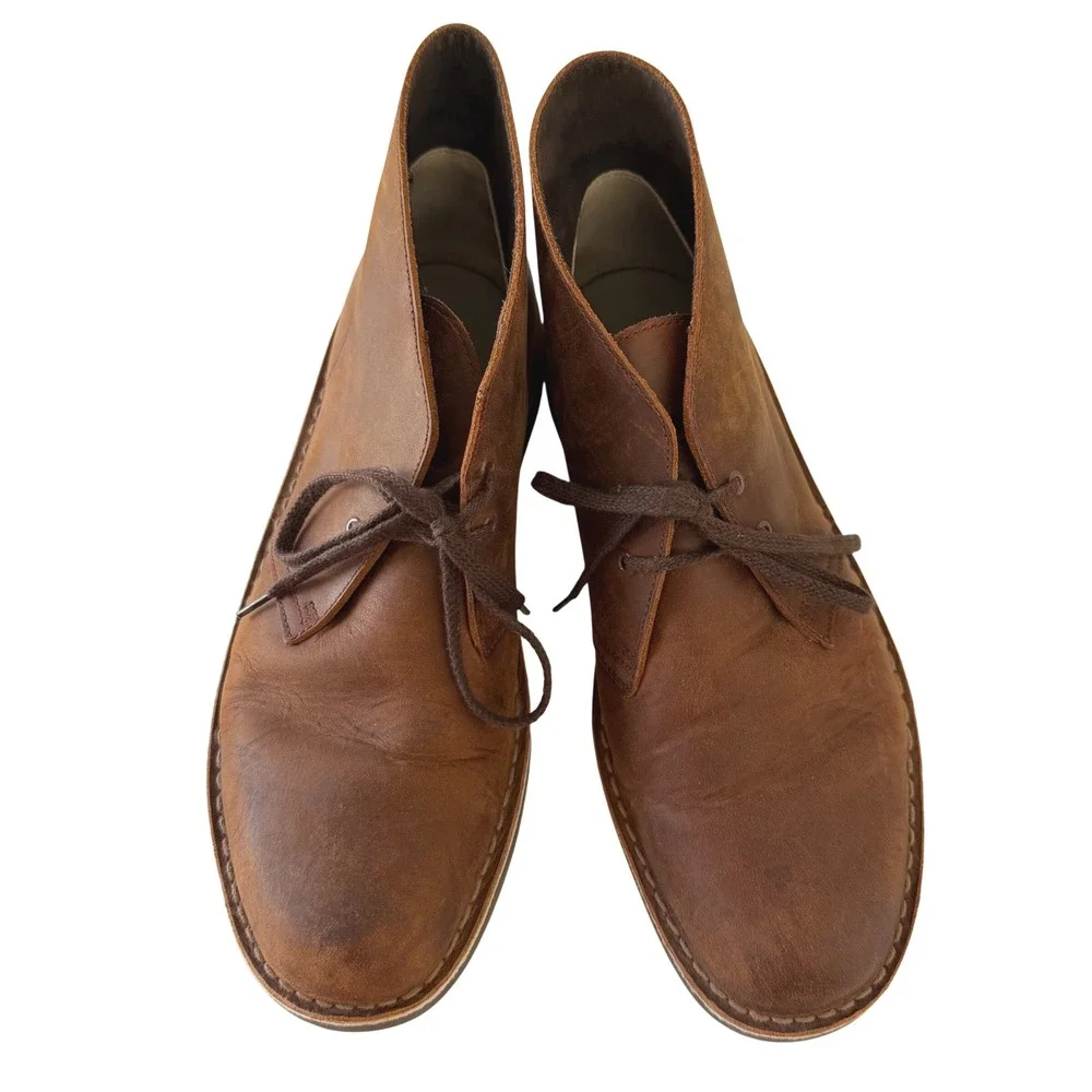 Clarks Mens Desert Boots Beeswax Brown Leather Chukka Boots 26034135 Size 10.5 M